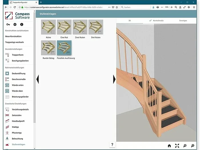 Configurare scară și mână curentă în Compass Software